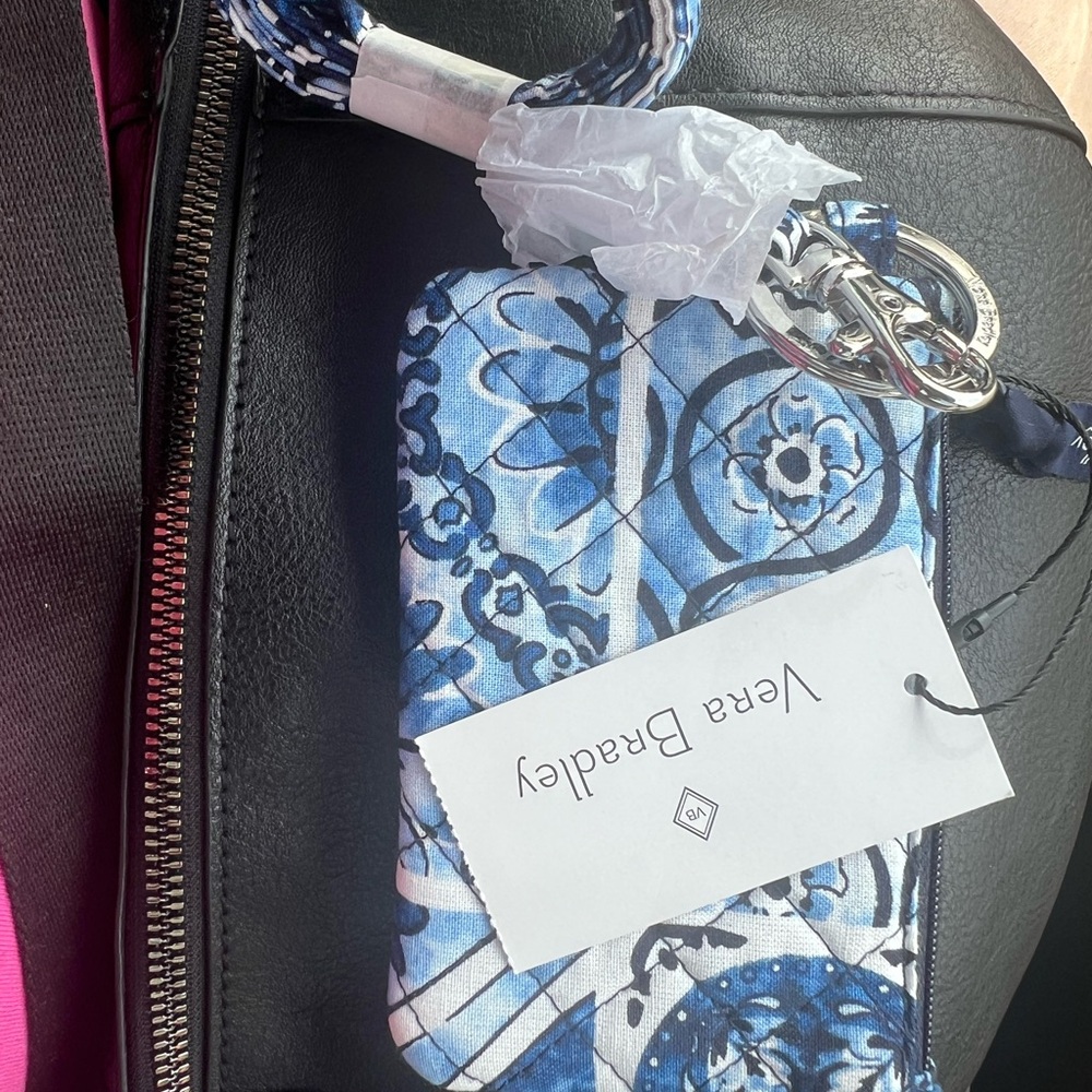 Vera Bradley Blue and White Floral Wristlet